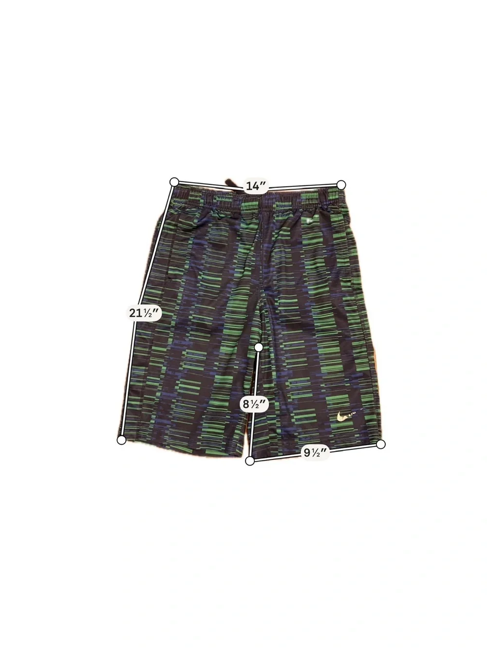 Nike Dri-FIT Blue Green Athletic Basketball Shorts Boys Large